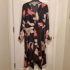 Sofia by Sofia Vergara Elegant Black and Pink Floral Dress